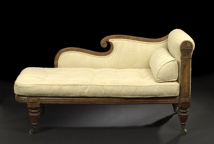 Late Regency Faux-Bois Recamier,