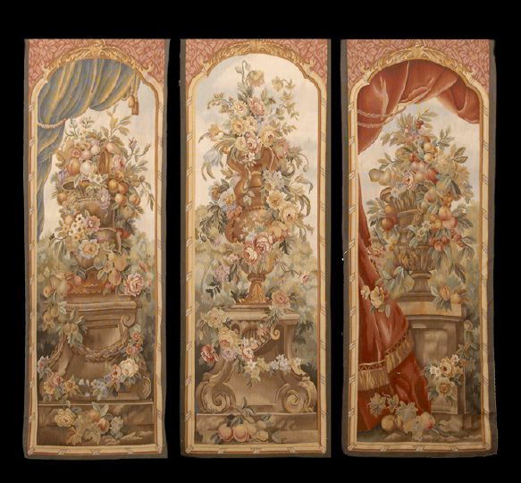 Trio of Tall Narrow Tapestry Panels  2c451