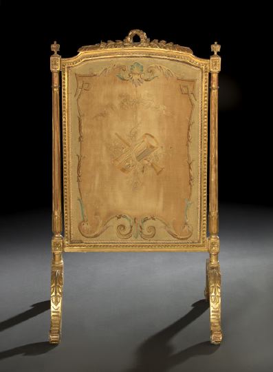 Louis XVI-Style Giltwood Firescreen,