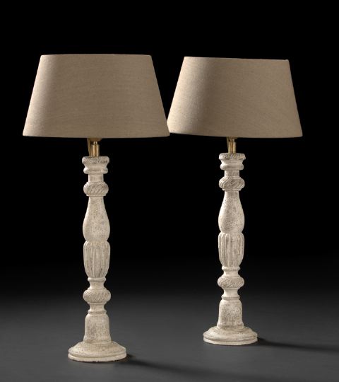 Pair of French Turned and Carved