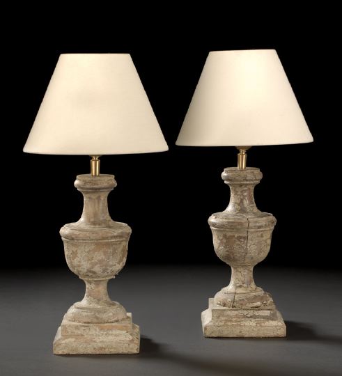 Pair of Italian Turned Wood Vasiform 2c46b