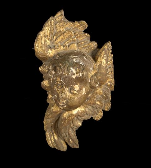 German Carved and Gilded Oak Putto 2c473