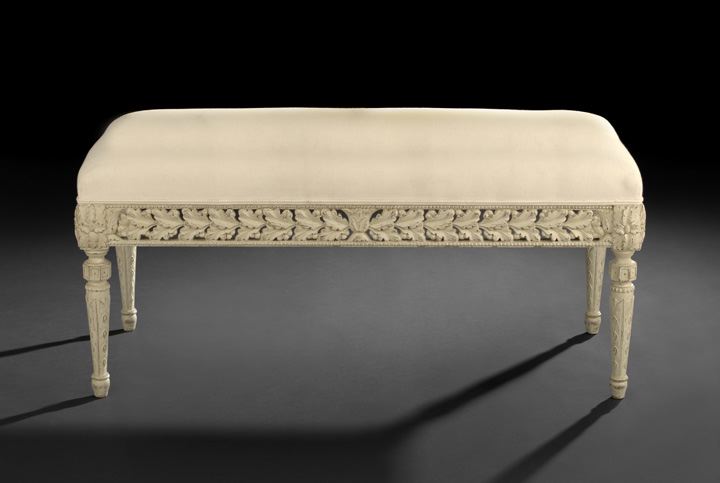 Louis XVI Style Polychromed Bench  2c48a