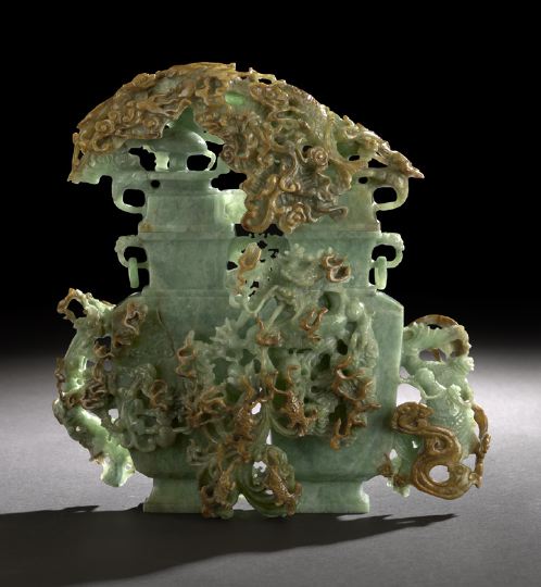 Striking Chinese Carved Jade Double 2c8b7