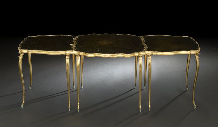 French Gilt-Brass and Smoked Mirrored