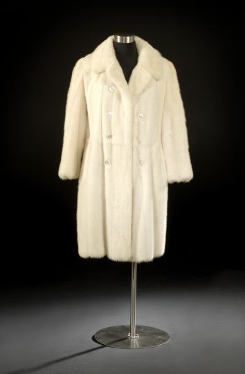 White Mink Coat,  of double-breasted