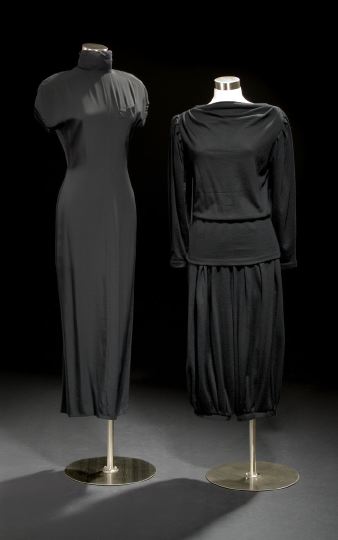 Three-Piece Group of 1970s Black Evening