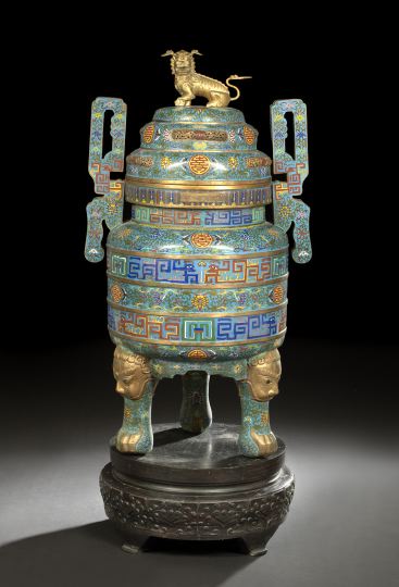 Large Chinese Cloisonne Covered