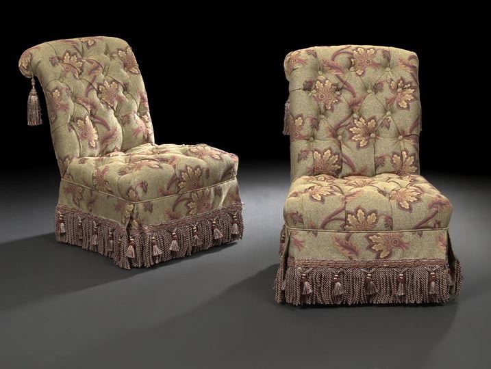 Pair of Victorian Upholstered Parlor