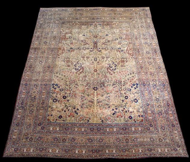 Antique Lavar Kerman Carpet,  late