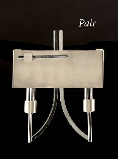 Chic Pair of French Brushed Aluminum 2c7fe