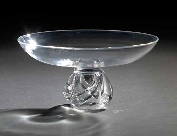 Steuben Glass Circular Footed Swirl