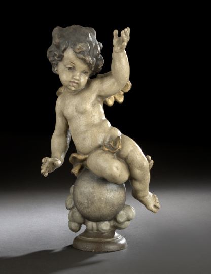 Austro-German Wooden Figure of a Putto,