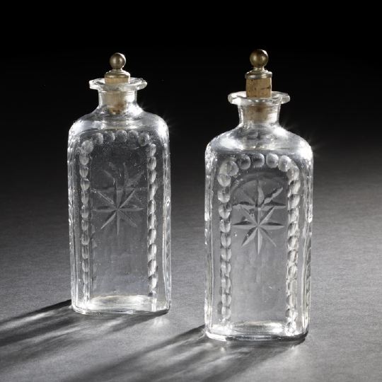 Pair of Dutch Cut Glass Spirits