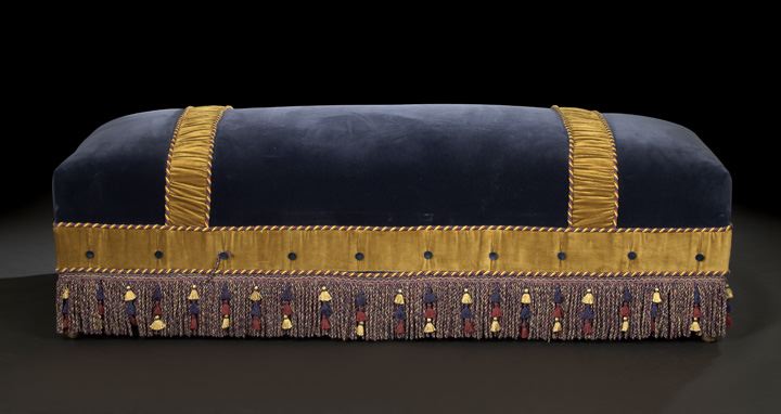 Monumental Turkish Revival Velvet-Upholstered