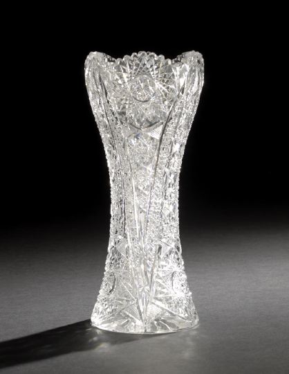 American Brilliant -Cut Glass Vase,