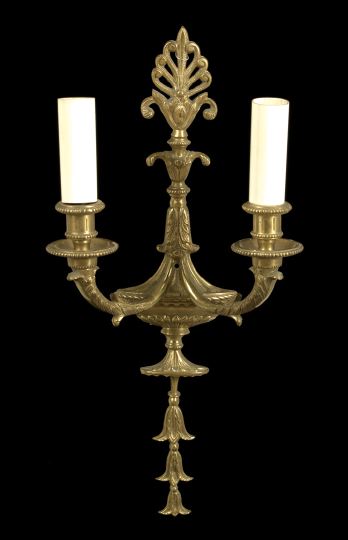 English Gilt Brass Two Light Sconce  2cafd