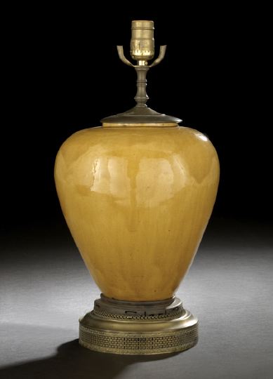 Chinese Mustard-Glazed Storage Jar,