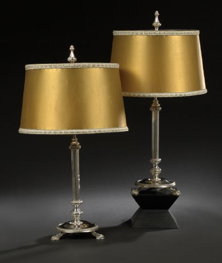 Pair of George VI Silverplate Lamps  2cb4e