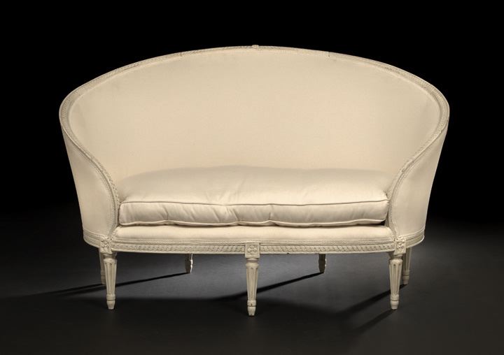 Louis XVI Style Creme Peinte Settee  2cb93