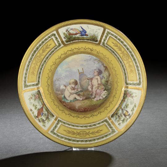 Continental Fond Jaune Porcelain Plate,