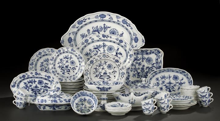 Assembled Sixty-One-Piece Meissen Porcelain