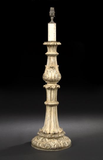 French Carved Giltwood Altar Stick  2cbbe