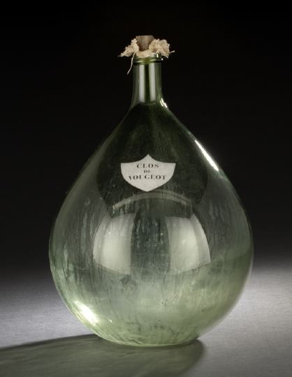 French Blown Green Glass Wine Jar  2cbd2