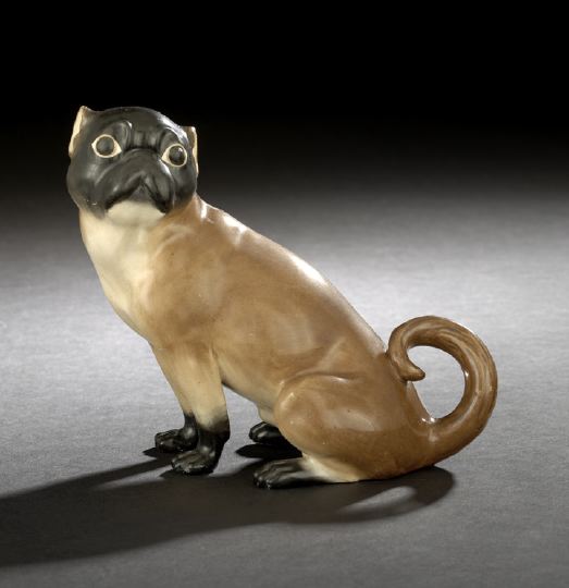 Meissen Porcelain Figure of a Pug Dog,