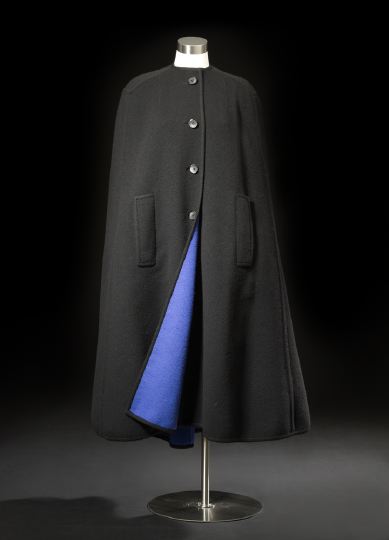 Black Wool Cape,  with corded edges