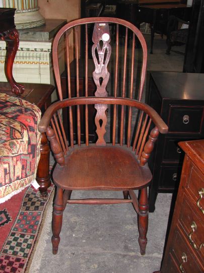 English Elmwood Plank-Seat Windsor