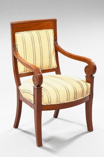 Restauration Mahogany Fauteuil,