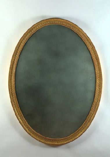 Large Oval English Carved Giltwood