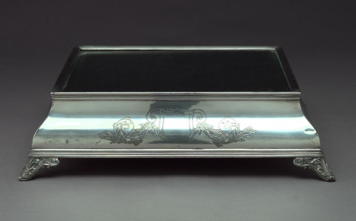 Silverplate and Beveled Mirrored 2d105