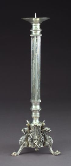 Large French Silverplate Columnar