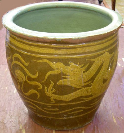 Large Kuang Hsu Ochre and Russet Glazed 2d119