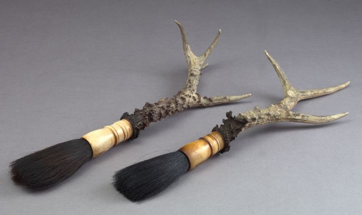 Chinese Antler and Bone-Mounted