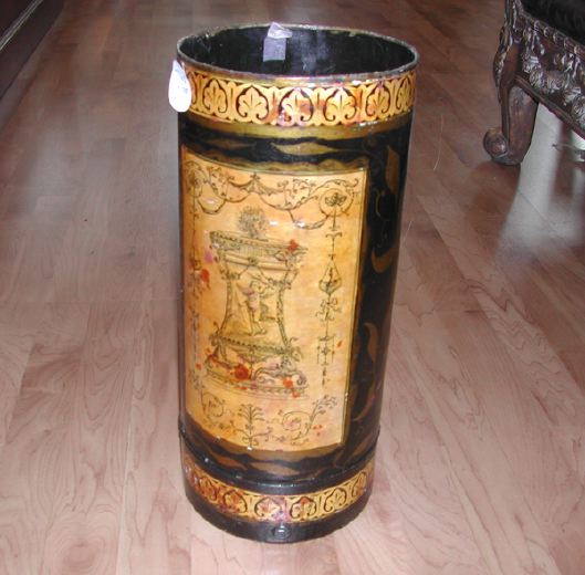 French Cylindrical Black-Painted