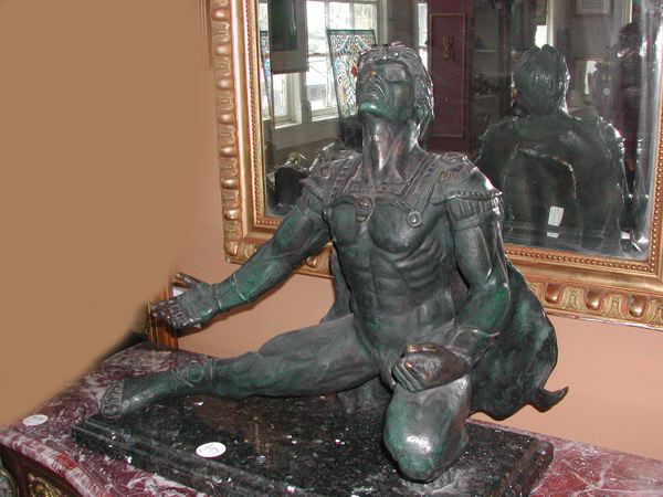 Large French Dark Verdigris Patinated 2d14e