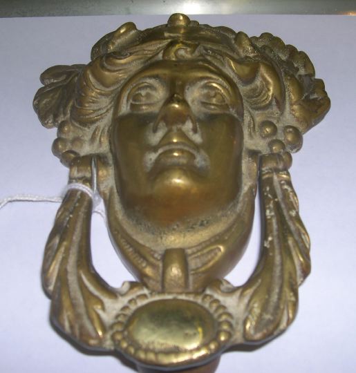 English Gilt Brass Bacchante Masque  2d23d