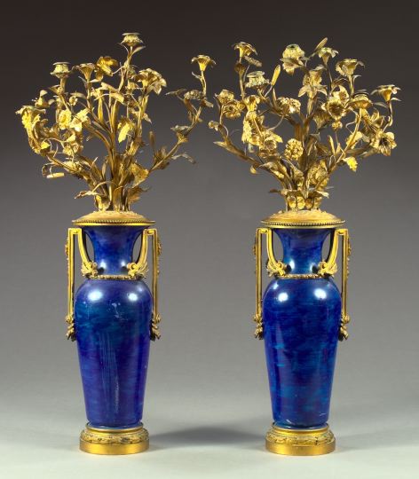 Stately Pair of Gilt Brass Mounted 2d242