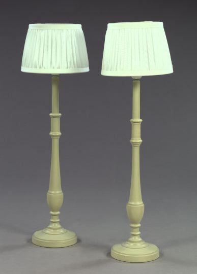 Tall Pair of French Matte Gris de Trianon Painted 2d270