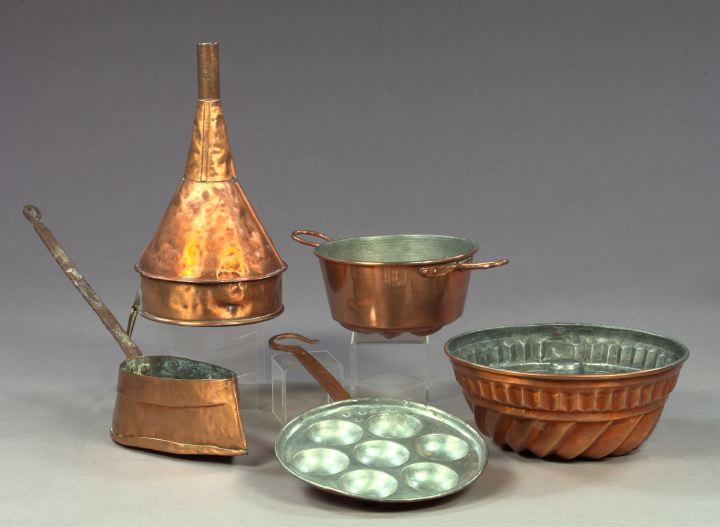 Collection of Five Copper Kitchen 2d282