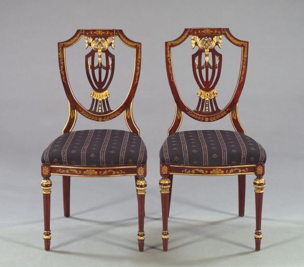 Pair of Edwardian-Style Stenciled