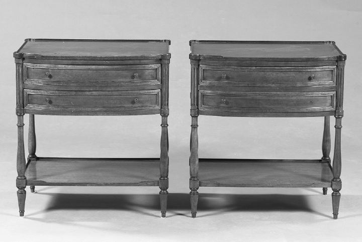 Pair of Sheraton-Style Bowfronted Mahogany