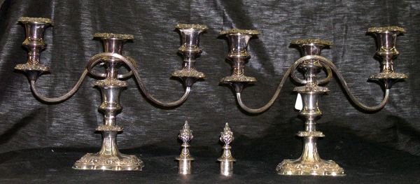 Pair of English Silverplate Candelabra  2d03a