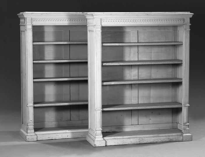 Good Pair of Polychromed Open Bookcases  2d56f