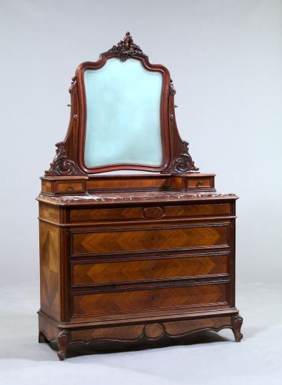 Louis XV-Style Rosewood Marble-Top