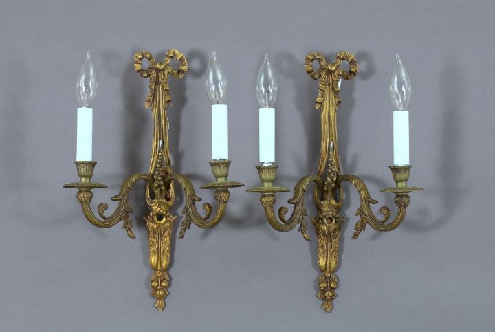 Pair of French Gilt Brass Two Light 2d63b