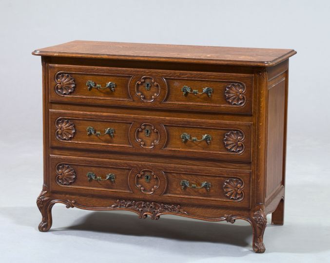 Provincial Louis XV Style Oak Three Drawer 2d65c